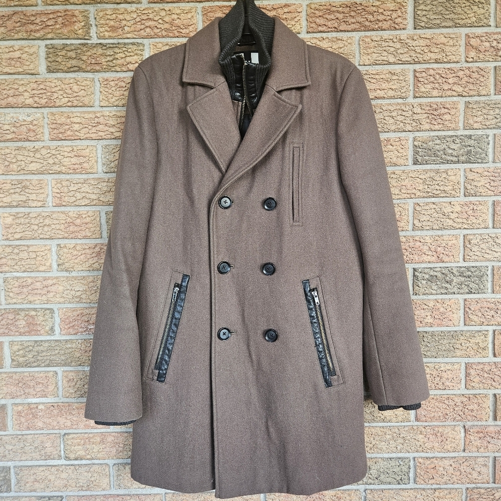 Soia & kyo Brown wool pea coat, Womens Medium